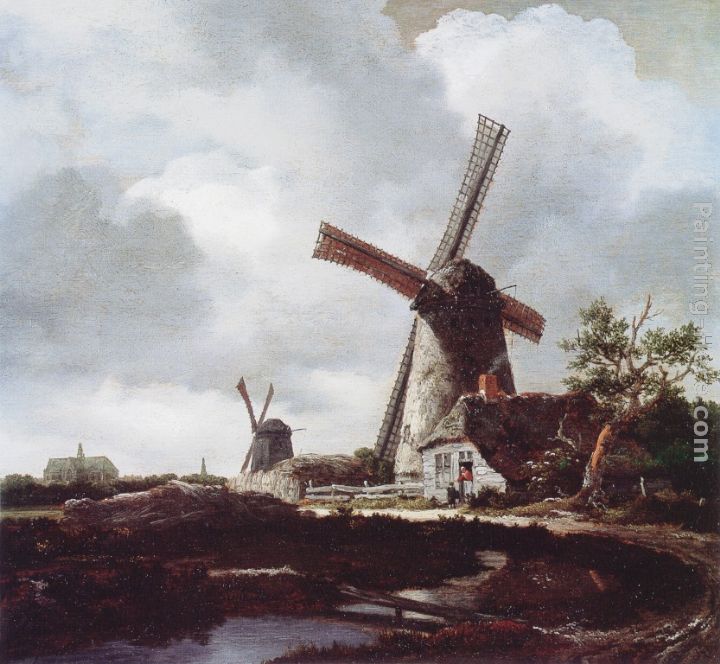 Landscape with Windmills near Haarlem painting - Jacob van Ruisdael Landscape with Windmills near Haarlem art painting